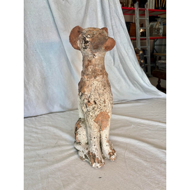 Ceramic Early 20th Century Terracotta Dog Garden Statue For Sale - Image 7 of 13
