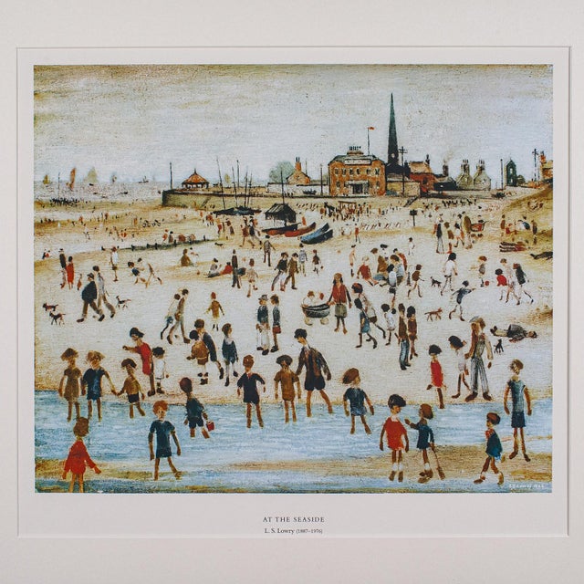 1990's Vintage Print Ls Lowry at the Seaside For Sale - Image 4 of 9