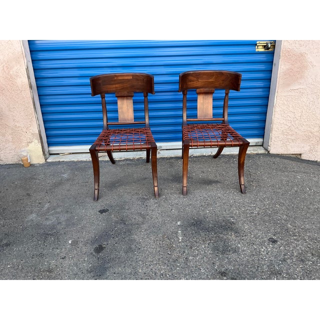 Modern Walnut Klismos Style Chairs - A Pair For Sale In San Diego - Image 6 of 15
