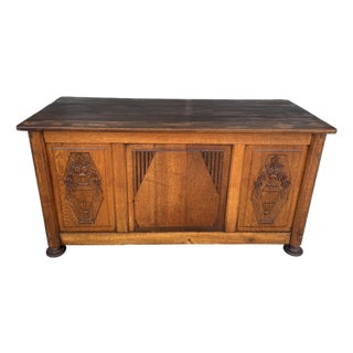 Antique Belgian Oak Blanket Chest For Sale