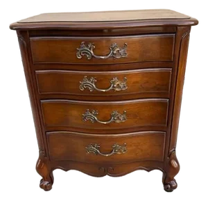 Colonial House National Furniture Co Mount Airy ,Nc Louis XV Style Solid 4 Drawer Nightstand or Chest of 4 Drawers