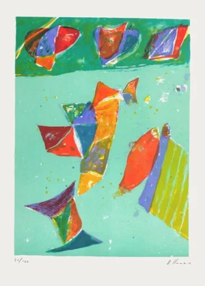 1971 Daniel Humair Composition III Lithograph