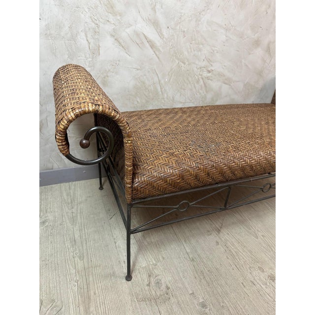 Vintage Rattan Bench, 2000s For Sale - Image 3 of 10