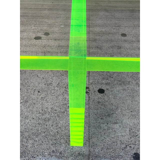Modern Early 21st Century Amparo Calderon Tapia Custom Lime Green Lucite Bench For Sale - Image 3 of 12
