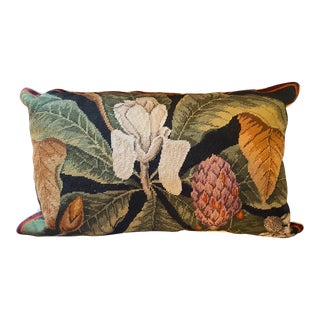 Contemporary Needlepoint Floral Pillow For Sale