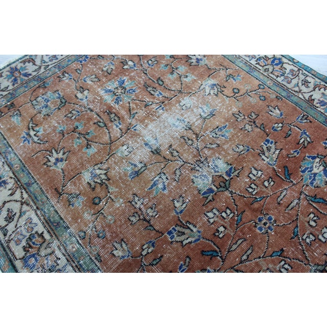 Burnt Orange Vintage Turkish Area Rug - 53"x92" For Sale - Image 8 of 13