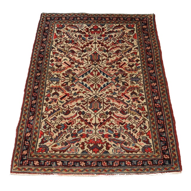 Vintage Middle Eastern Mehraban Rug in Wool For Sale