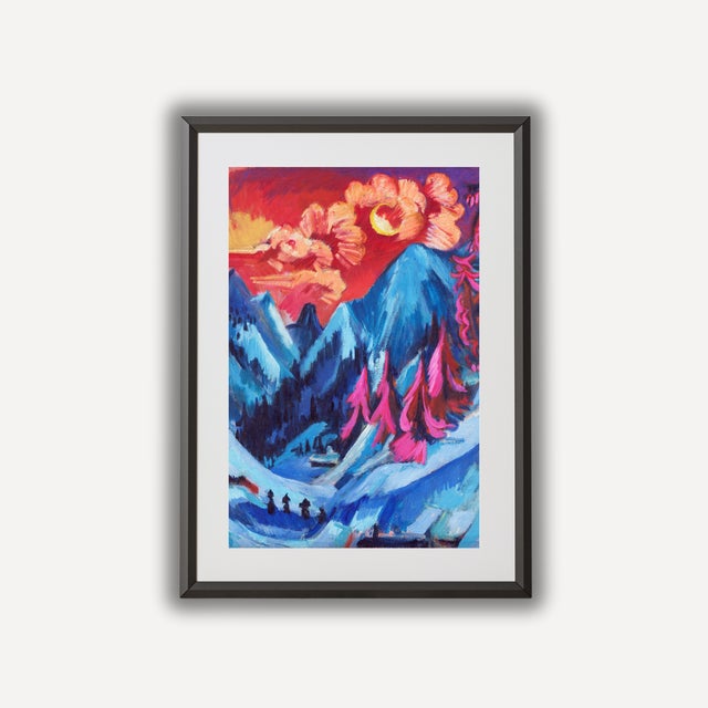 Colorful Landscape Expressionist Art Print by Ernst Ludwig Kirchner - 24″ × 36″ Unframed Printed on museum-grade matte...