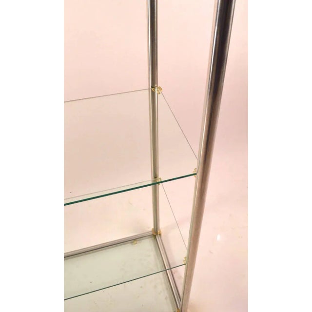 Aluminum / Brass and Glass Etagere, Vitrine by Vesey For Sale - Image 9 of 11