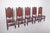 Wood Antique Dining Chairs with Leather Seats and Backs, 1890s, Set of 5 For Sale - Image 7 of 15