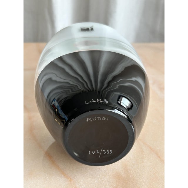 Black Postmodern Black and White Murano Glass Vase by Carlo Moretti, Italy, 2000s For Sale - Image 8 of 11
