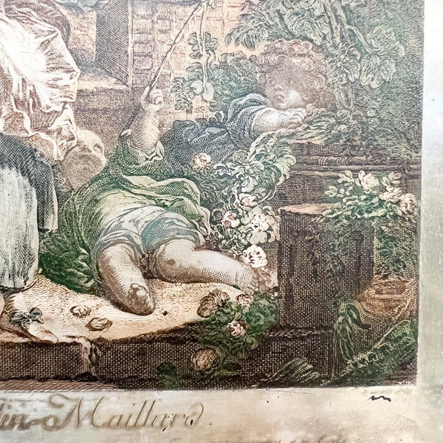 French Art Silverplate: Le Colin-Maillard Etching Jacques Firmin Beauvarlet For Sale - Image 10 of 11