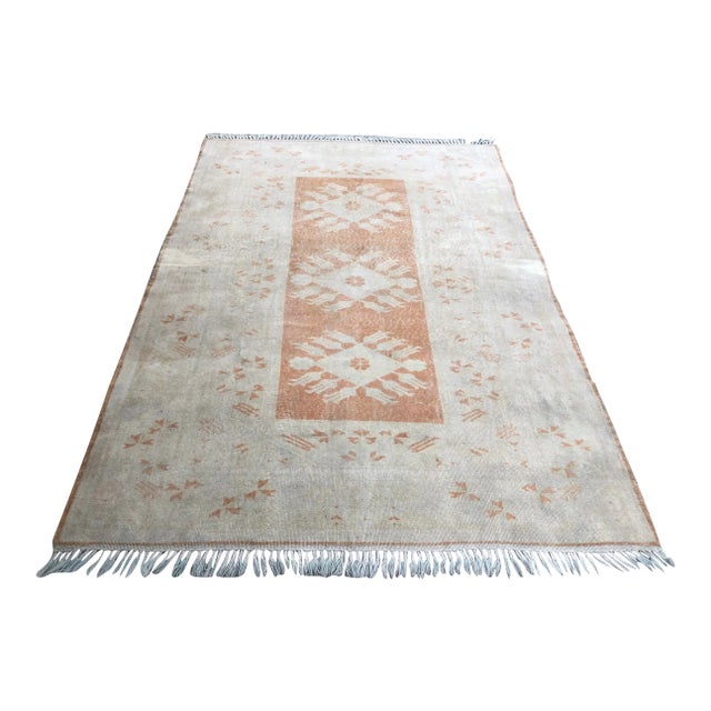 Vintage Faded Turkish Home Living Rug For Sale