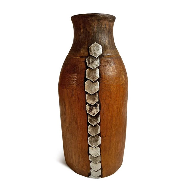 Authentic old vintage wood Tutsi milk pot. Simple shape carved with thin walls. Used to collect milk and store food as...