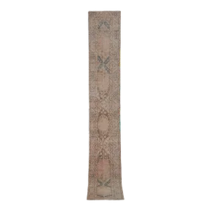 Vintage Mid Century Turkish Oushak Runner 1'8'' X 12'9''