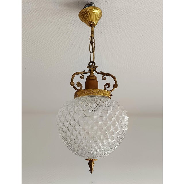 1980s Hollywood Regency Pineapple Pendant Light, 1980s For Sale - Image 5 of 8