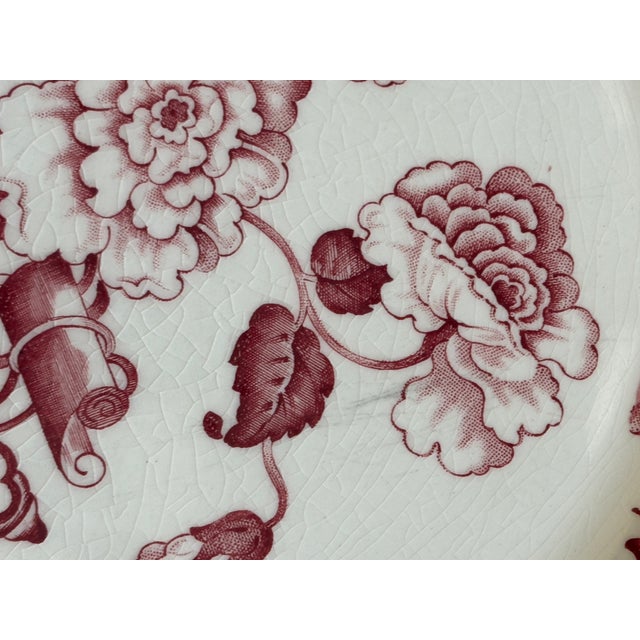 English Chinoiserie Style Red & White Dinner Plates "Cambridge" by Wood & Sons - Set of 6 For Sale - Image 15 of 18