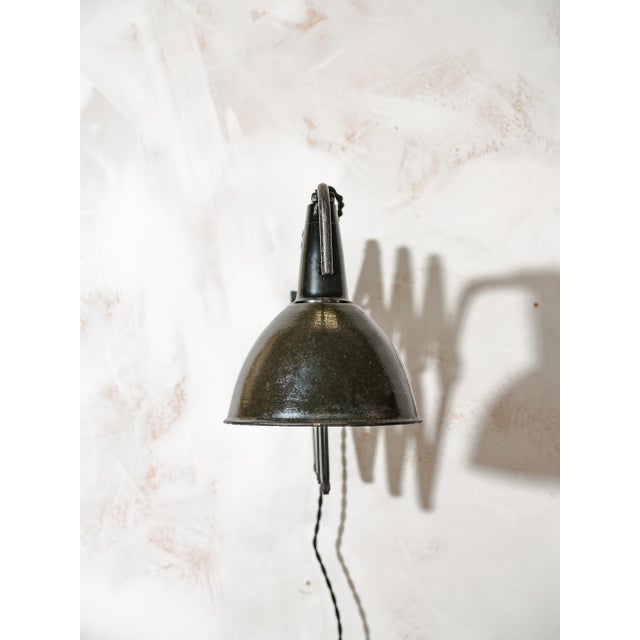 Rare and beautiful antique scissor lamp by wilhelm bader. It's got great weathered patina. This light is an original...