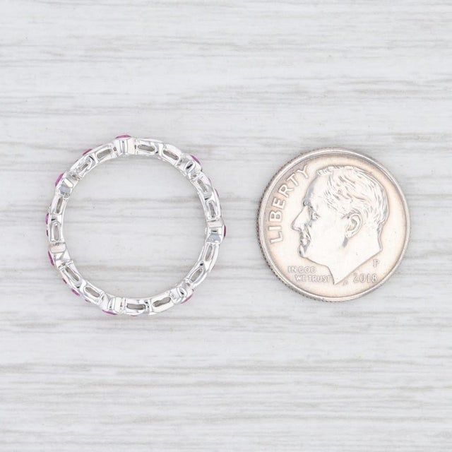 2020s New Beverley K .63ctw Ruby Eternity Ring 14k White Gold Size 5.75 Stackable Band For Sale - Image 5 of 6