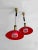 Bauhaus Mid-Century Modern Counterweight Red Acrylic Glass Pendant Lamps from Stilux Milano, Set of 2 For Sale - Image 3 of 4