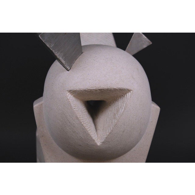 Hugo Verheyen, Painful Memory Sculpture, 1980s, Limestone and Steel For Sale - Image 6 of 10