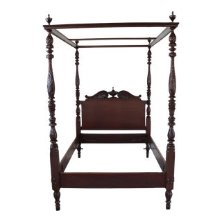 Acanthus Carved Empire Canopy Bed/ Full For Sale