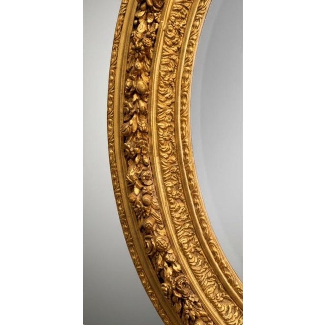 Rococo Large French Rococo Style Oval Mirror For Sale - Image 3 of 4