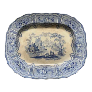 Antique Blue &White Transfer Ware Platter