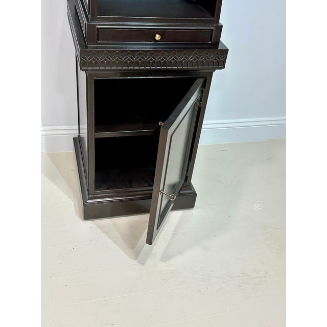 Ebony Baker Stately Homes Ebonized Obelisk Bookcase / Display Cabinet For Sale - Image 8 of 12