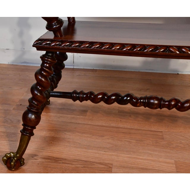 Brown 1890s Antique Victorian G. Kammerer Mahogany Center Table / Hall Table For Sale - Image 8 of 12