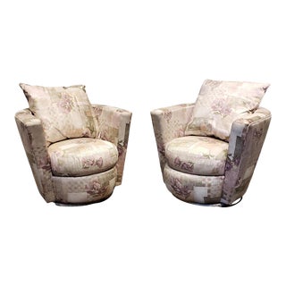 Thayer Coggin Swivel Club Chairs - a Pair For Sale