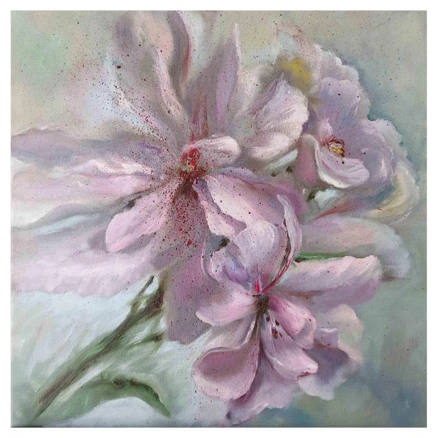 Elena Mardashova, Pink Rhododendron, Oil on Canvas, 2020 For Sale