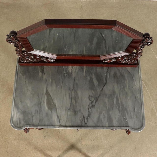 19th Century Genoese Console with Mirror in Mahogany, Italy For Sale - Image 4 of 14