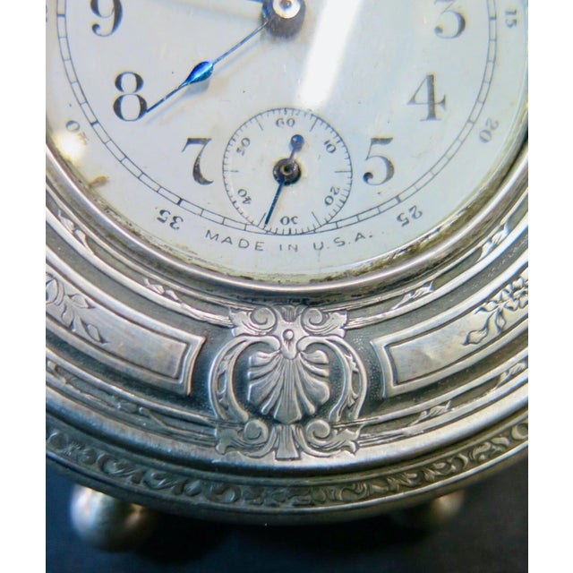 Metal Late 19th Century American Sterling Framed Vanity Clock For Sale - Image 7 of 10