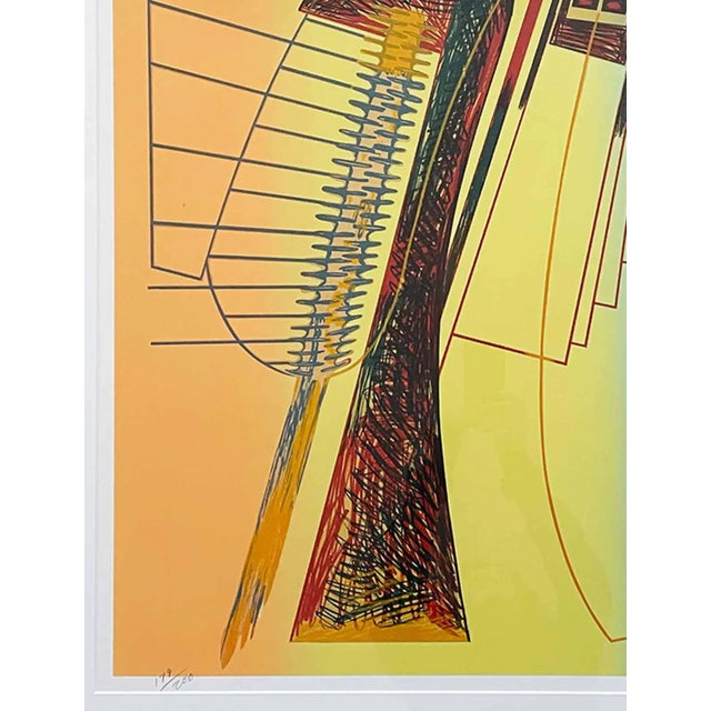 1970s Large Vintage Lithograph - Signed and Dated For Sale - Image 5 of 8