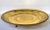Large and visually unusual pierced brass round footed tray or shallow bowl with a center engraved design of Buddha,...