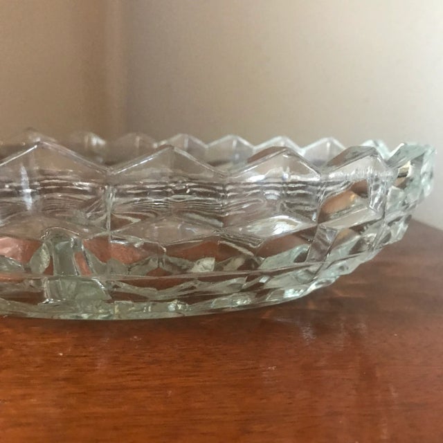 Fostoria Glass Company Vintage Fostoria Pressed Glass Divided Serving Dish For Sale - Image 4 of 7