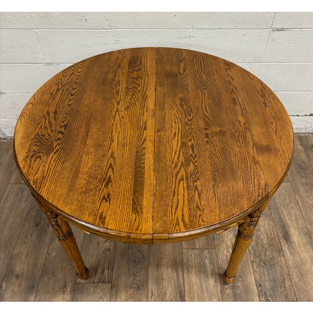 This is a gorgeous vintage Richardson Brothers Co round Art Nouveau style dining table or breakfast table with faux bamboo...