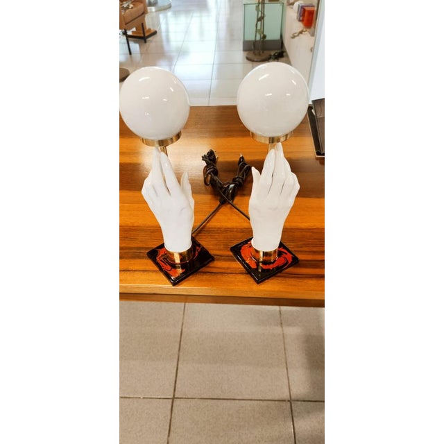 Hand Table Lamp with Sphere Glass For Sale - Image 10 of 18