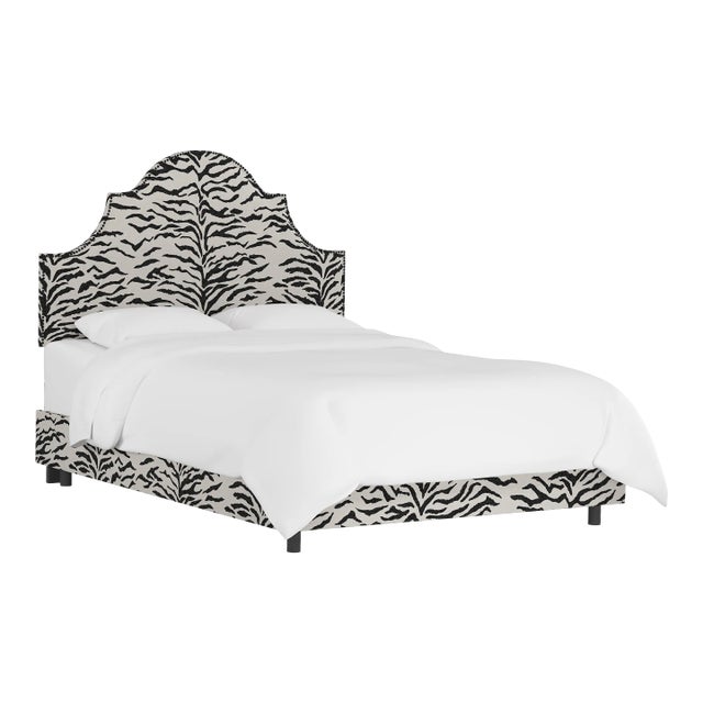 Halsted Bed in Cream Black Linen Zebra, Twin For Sale