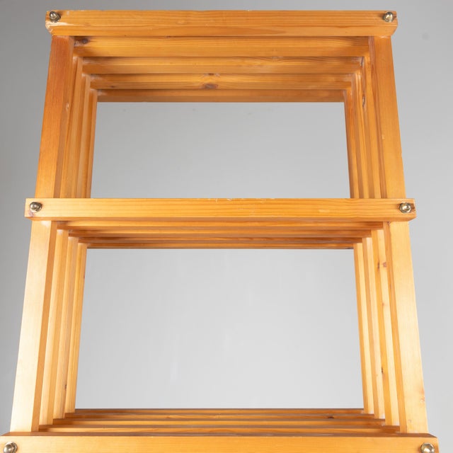 Brown Vintage Wooden Bookcase, 1970 For Sale - Image 8 of 13