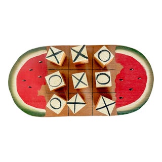 Late 20th Century Folk Art Watermelon Tic Tac Toe Game For Sale