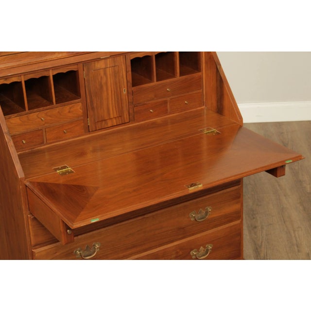 Brown J.C. Horst Chippendale Style Custom Crafted Walnut Secretary Desk For Sale - Image 8 of 13