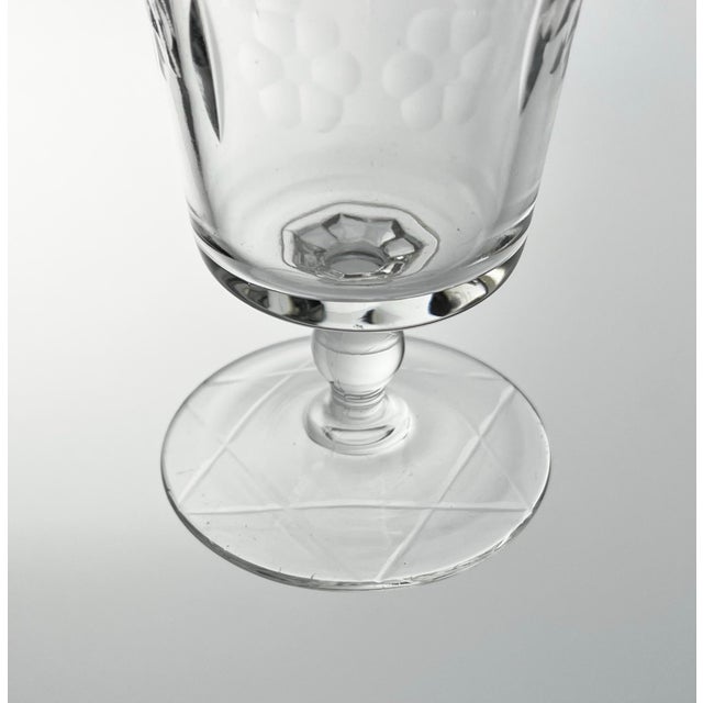 Glass 1950s Vintage Set of 8 Etched Flower Iced Tea Glasses For Sale - Image 7 of 7