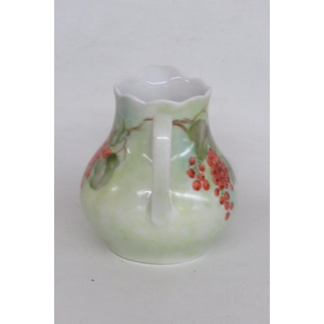 Late 20th Century Vohenstrauss Johann Seltmann W Germany Floral Green Creamer Small Pitcher 4987b For Sale - Image 5 of 14