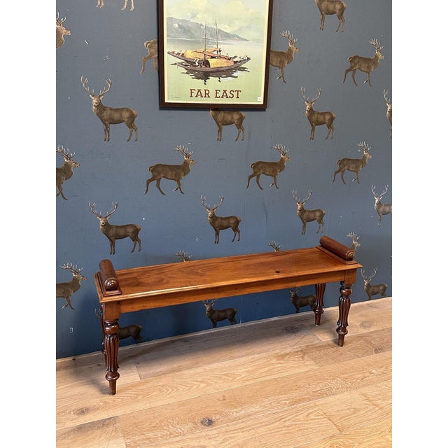 Antique Window Seat in Mahogany, 1880 For Sale - Image 6 of 8