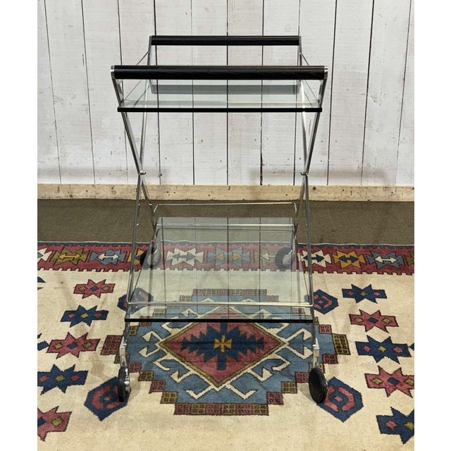 Clear Glass Serving Cart, 1990s For Sale - Image 14 of 16