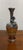 Beautiful vintage King Salomon silver overlay art glass bud vase, Made in Israel. This elegant handcrafted vase features a...