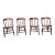 Early 20th Century Antique Victorian Style Walnut Cane Seat Side Chairs - Set of 4 For Sale