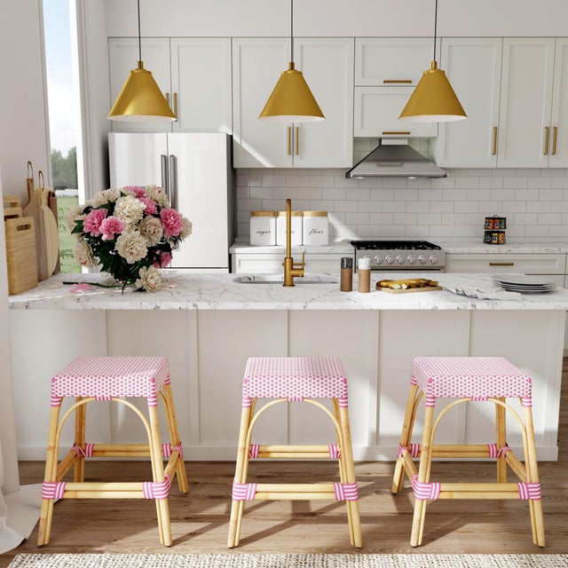 Evoking images of sidewalk tables in the Cote d'Azur, counter stools like this will give your kitchen, dining area, or...